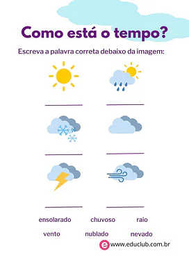Atividades de Clima para 1º Ano Educlub
